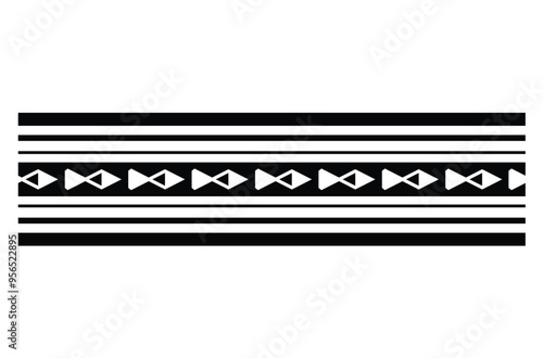 Polynesian tattoo tribal band design. Samoan tattoo tribal ornament border.
 Decorative seamless pattern.