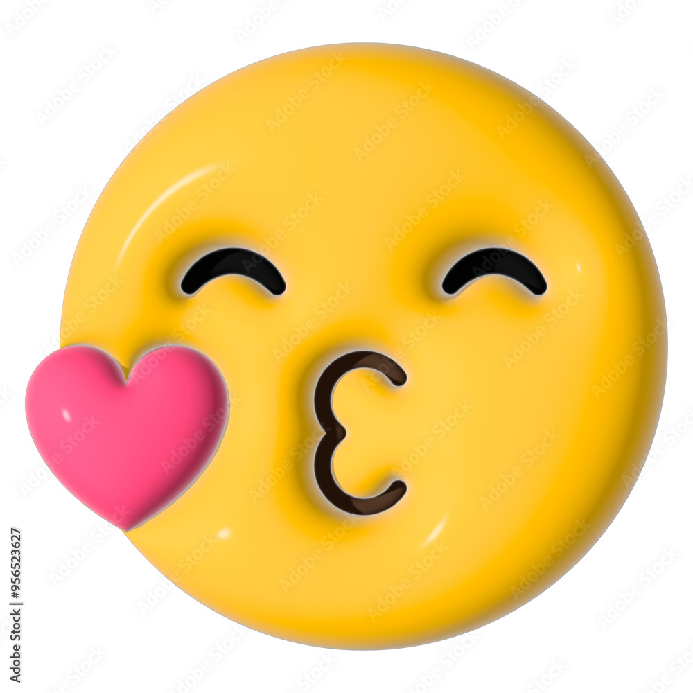 Fototapeta premium Png kissy face 3D emoticon, transparent background