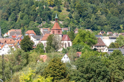  view to village Bad Liebenzell in the black forest in Germany photo