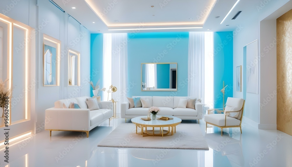 Fototapeta premium Photo interior modern design room 3d illustration