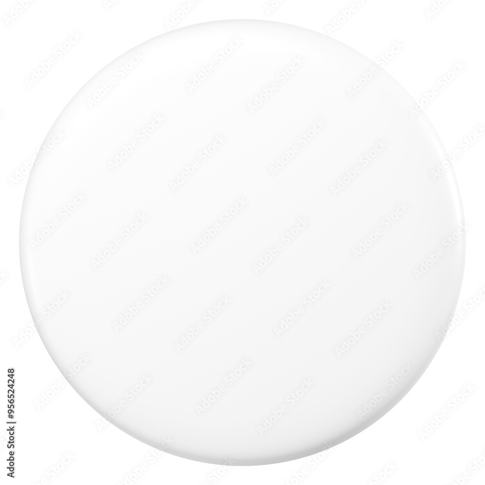 3D white badge png round shape sticker, transparent background 3D white badge png round shape sticker, transparent background