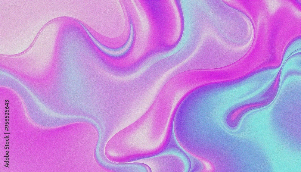 Colorful Iridescent holographic Wave fluid Pattern background, with grainy noise effect texture abstract purple and blue fluid shapes against a light background Colorful Iridescent holographic Wave fluid Pattern background, with grainy noise effect texture abstract purple and blue fluid shapes against a light background