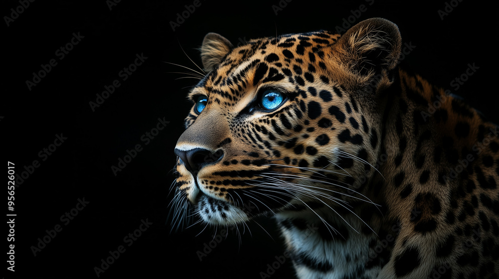 portrait of a leopard blue eye portrait of a leopard blue eye