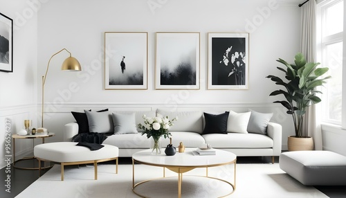 Photo interior modern design room 3d illustration