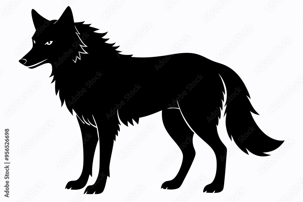 Obraz premium Wolf silhouette, Wolf icon, Wolf Svg, Wolf vector illustration