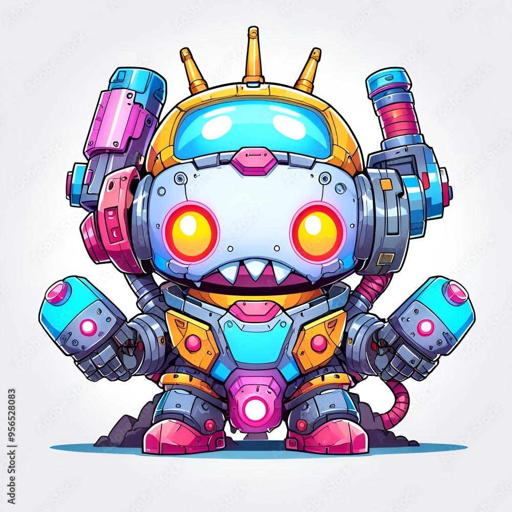 Cute Cartoon Robot Design Cute Cartoon Robot Design