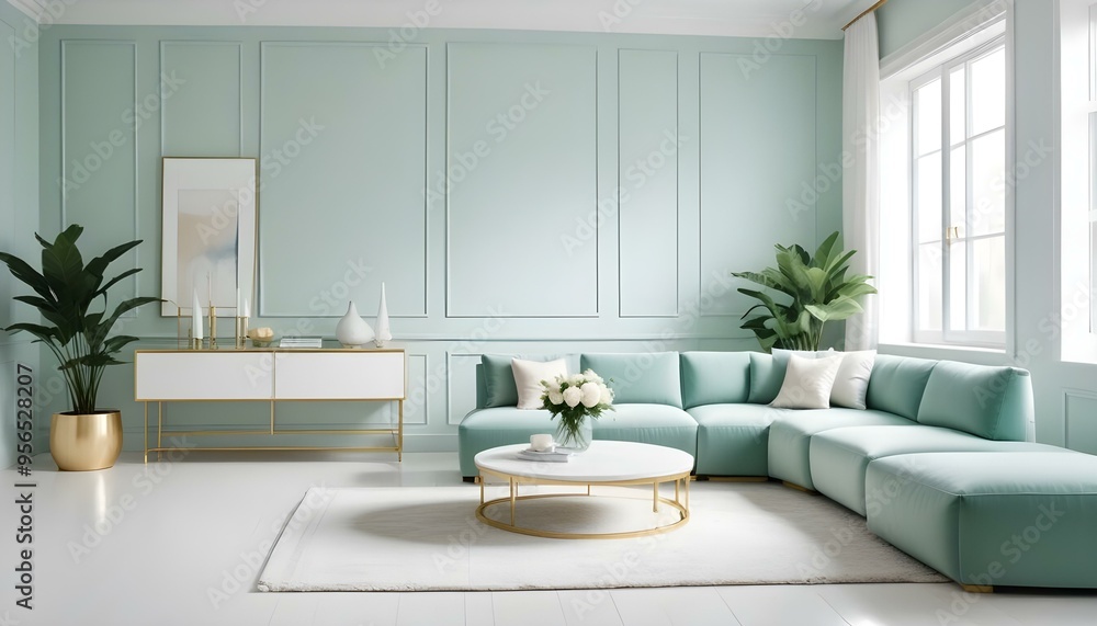 Photo interior modern design room 3d illustration Photo interior modern design room 3d illustration