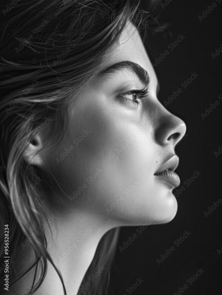Black white image of a 30 year old beautiful woman Black white image of a 30 year old beautiful woman