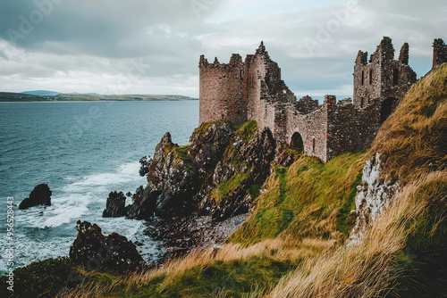 Windswept Ruins: A Stone Sentinel on a Rugged Coastline photo