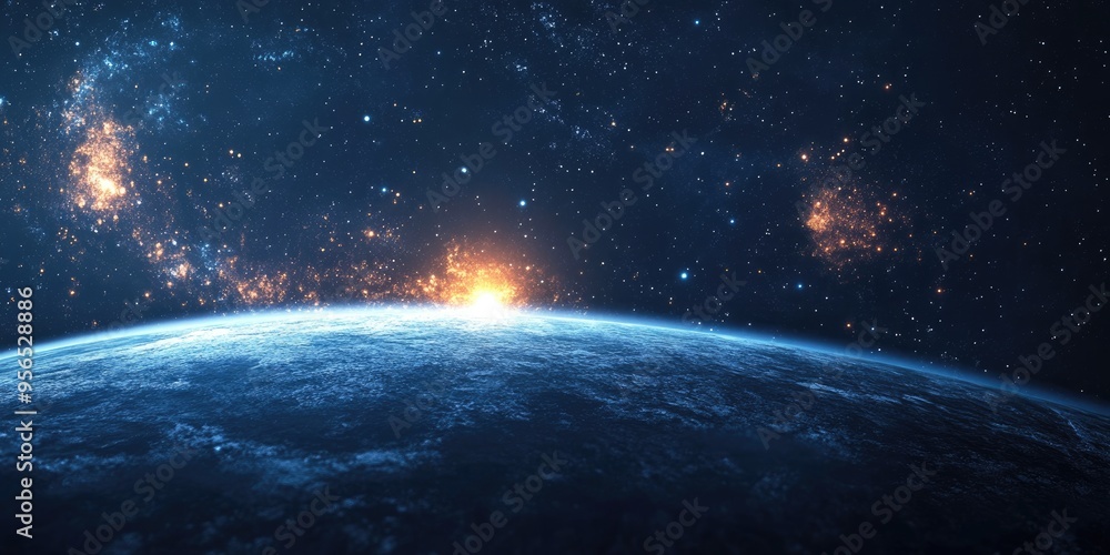 Space background in 3D cartoon rendering