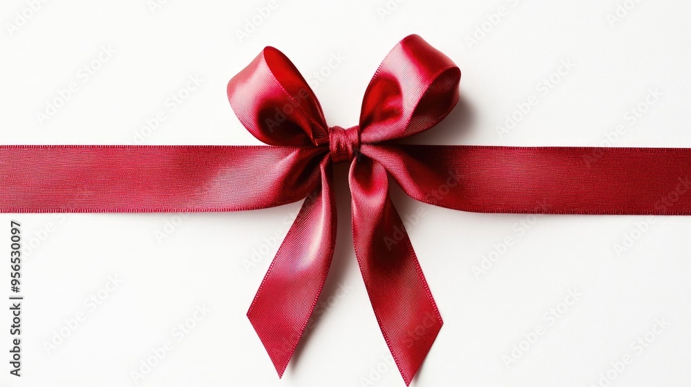 Red ribbon adorned gift bow Red ribbon adorned gift bow