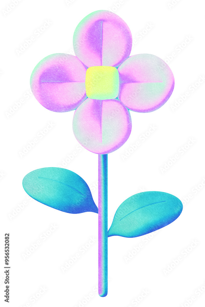 Pink flower png gradient holographic, transparent background Pink flower png gradient holographic, transparent background