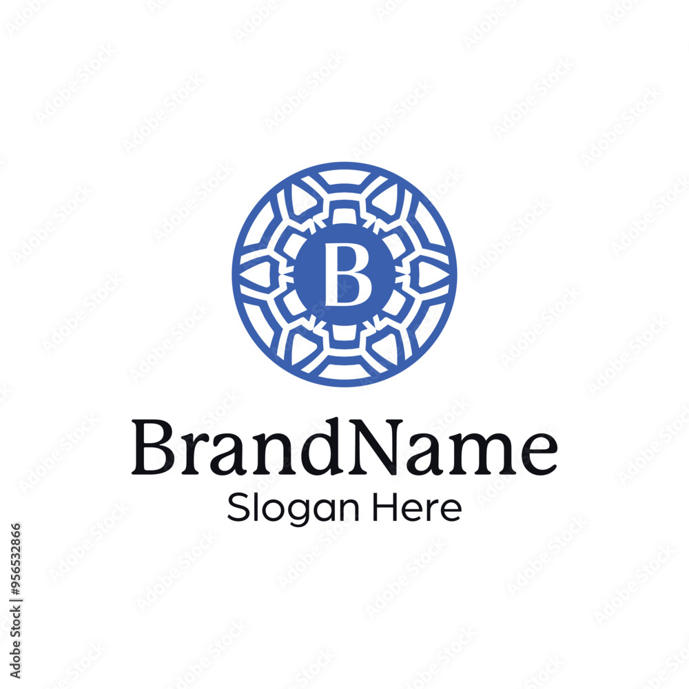 Elegant Brand Identity Logo Template with a Decorative Flair Elegant Brand Identity Logo Template with a Decorative Flair