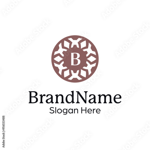 Refined Ornamental Logo Design Template for Upscale Enterprises