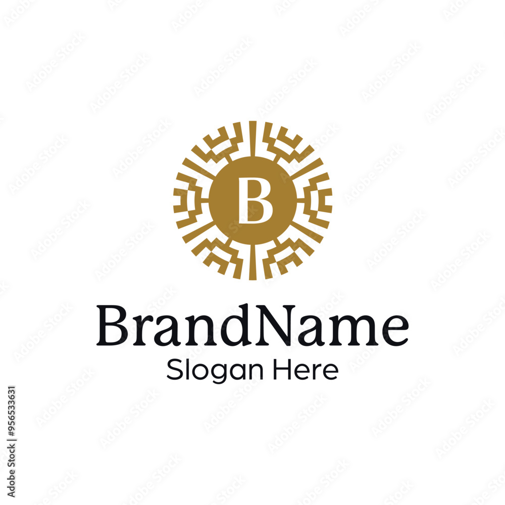 Fototapeta premium Elegant Brand Identity Logo Template with a Decorative Flair