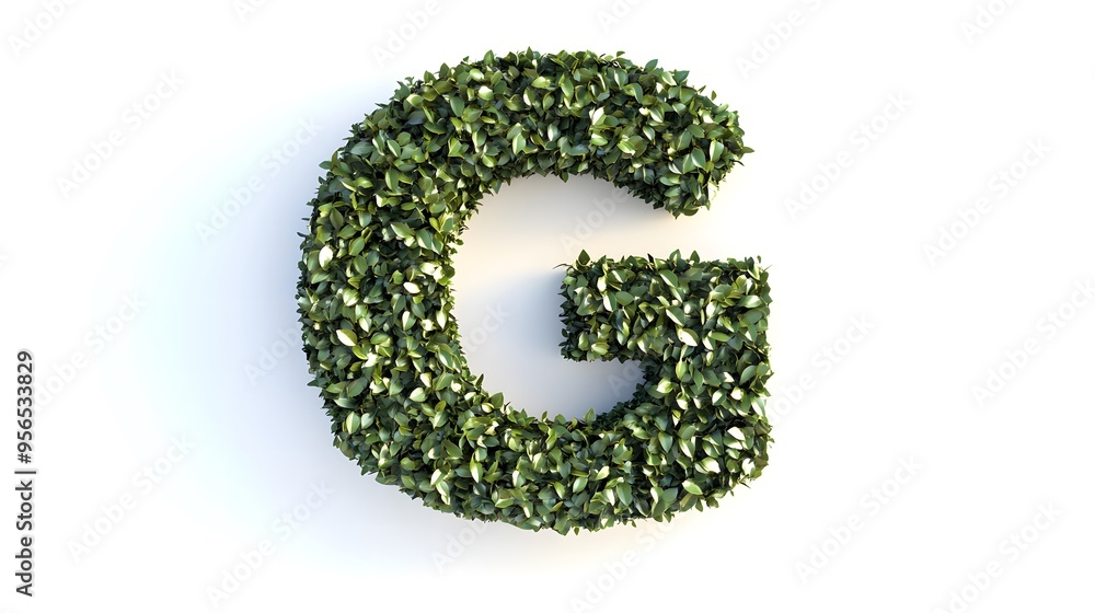 Hyper-Realistic Green Topiary Letter Hyper-Realistic Green Topiary Letter
