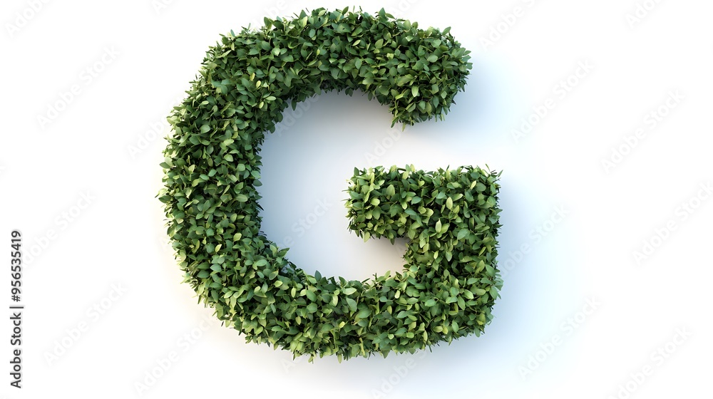 Hyper-Realistic Green Topiary Letter 