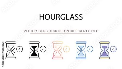 Hourglass icon design with white background stock illustration