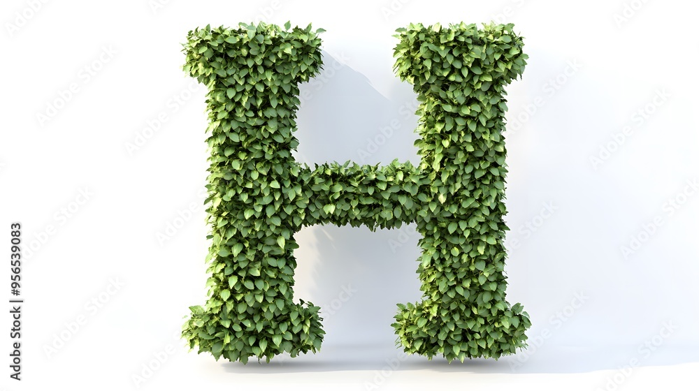 Hyper-Realistic Green Topiary Letter Hyper-Realistic Green Topiary Letter