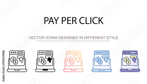 Pay per click icon design with white background stock illustration