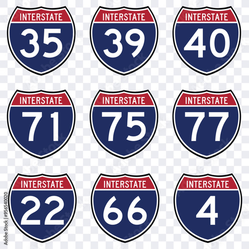 Intarstate american road sign vector isolated. Free Download Intarstate american road sign vector isolated. - GFXLoad