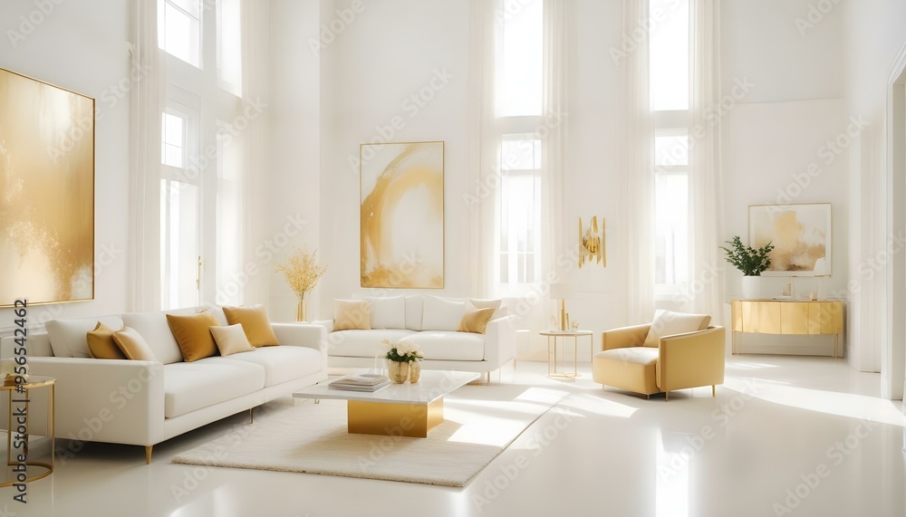 Fototapeta premium Photo interior modern design room 3d illustration