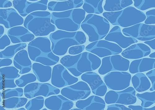 Azure shining water surface seamless Pattern. Blue water texture background. Sea Ripple. Abstract Waves vector