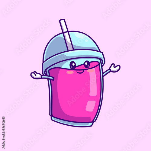 Cute Soda Drink Cartoon Vector Icon Illustration. Drink Object
Icon Concept Isolated Premium Vector. Flat Cartoon Style