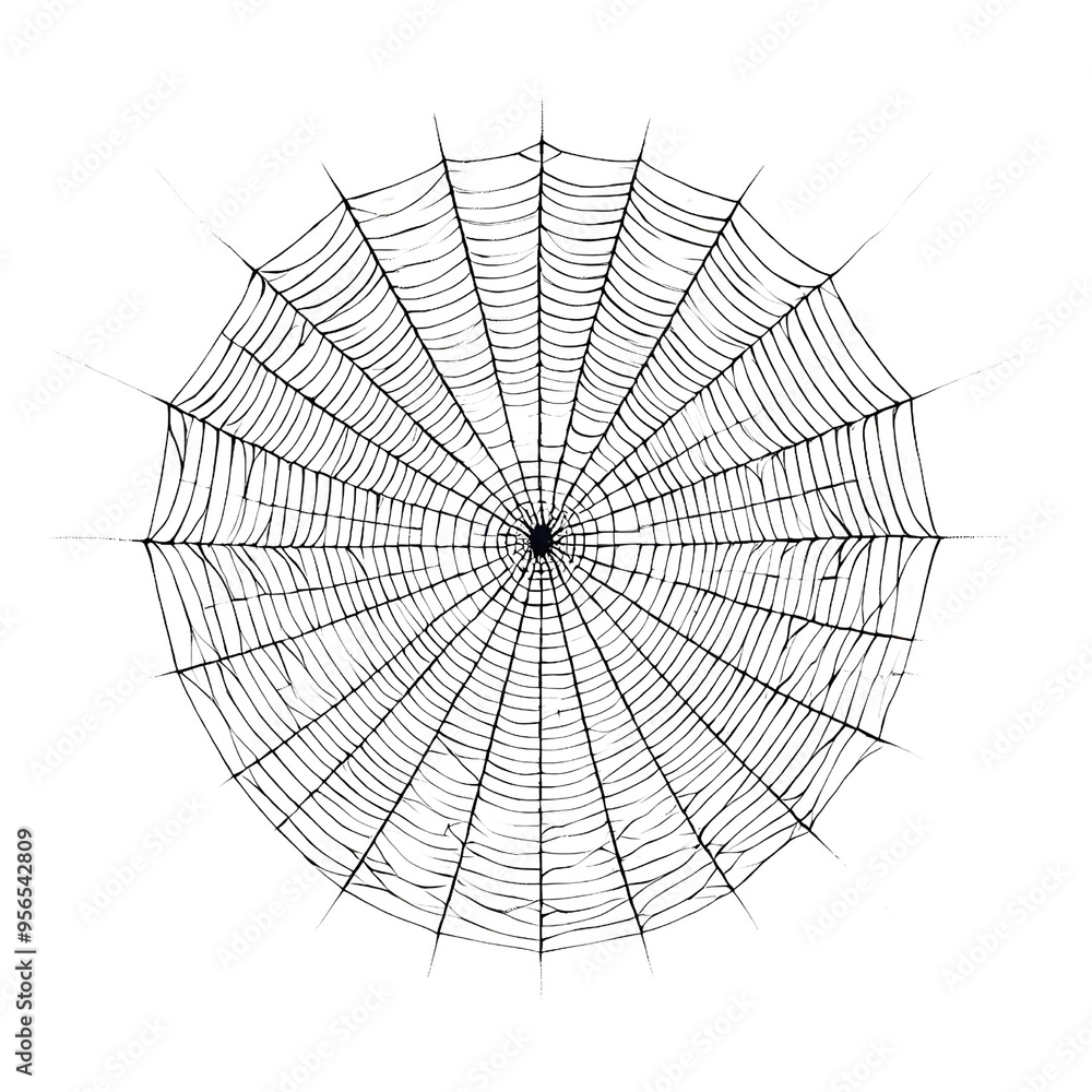 Obraz premium spider on web, no background, generative ai