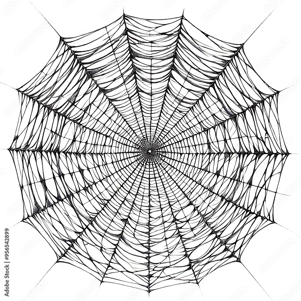 Obraz premium spider on web, no background, generative ai
