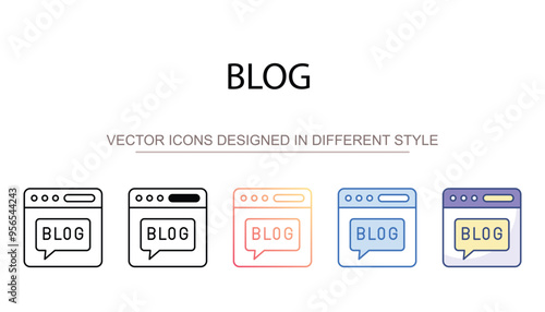 Blog icon design with white background stock illustration