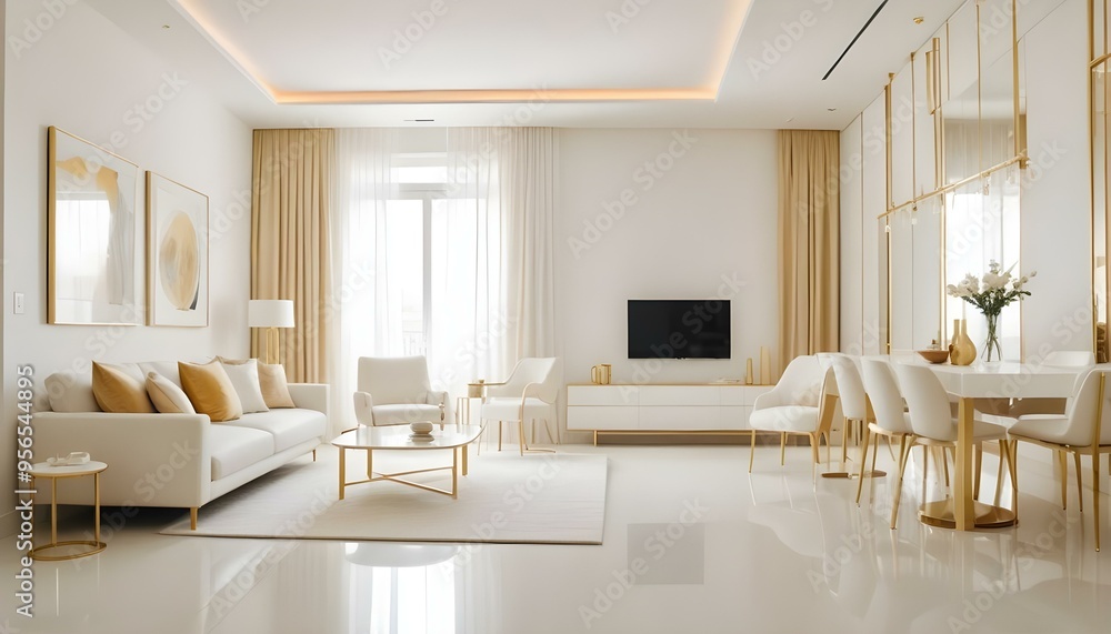 Fototapeta premium Photo interior modern design room 3d illustration