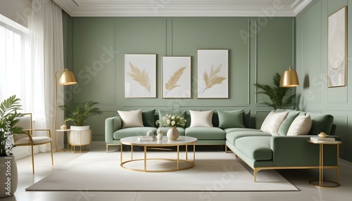 Photo interior modern design room 3d illustration