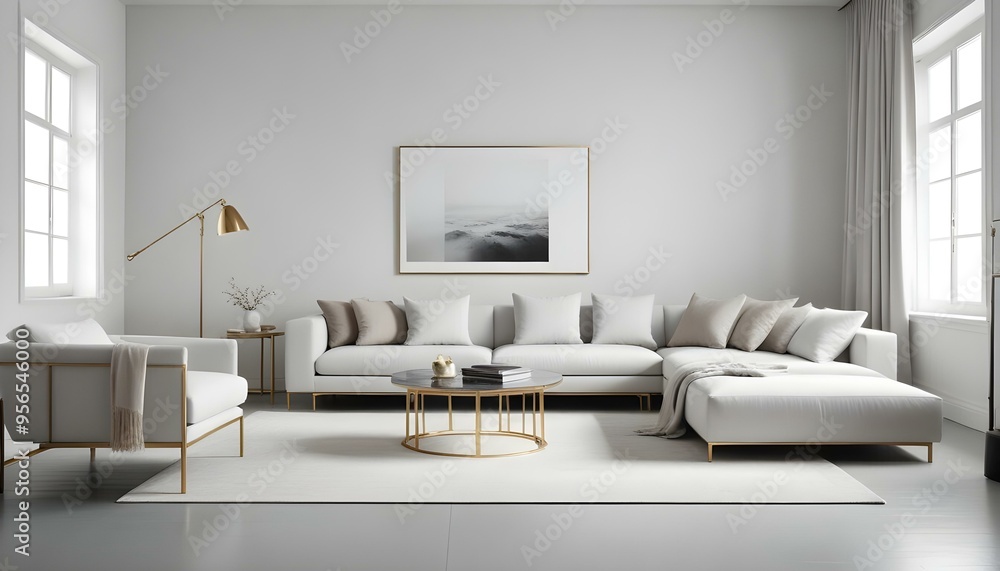 Obraz premium Photo interior modern design room 3d illustration