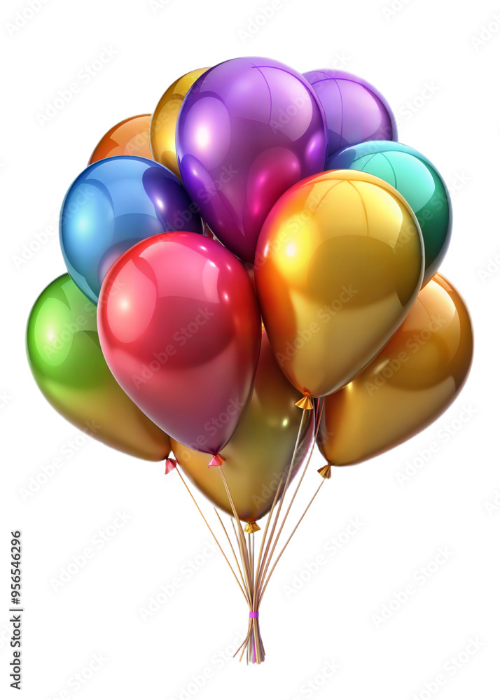 Colorful helium balloons isolated on white background Colorful helium balloons isolated on white background