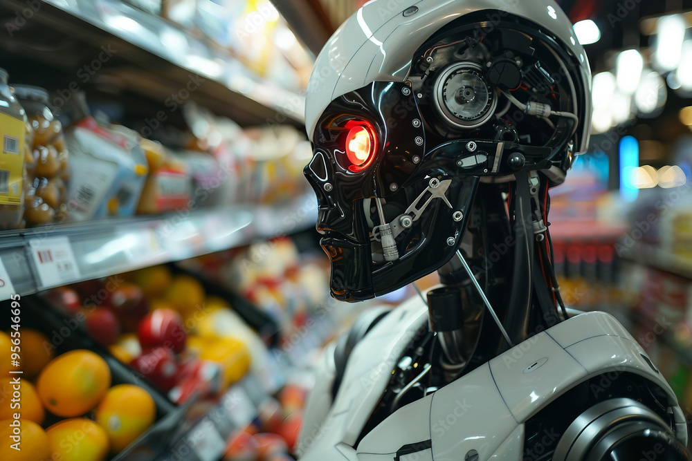 Robot cyborg humanoid helper in activities of daily life routine living with people, Generative AI Robot cyborg humanoid helper in activities of daily life routine living with people, Generative AI