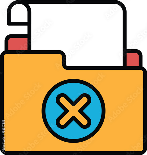 A folder with an X on it
