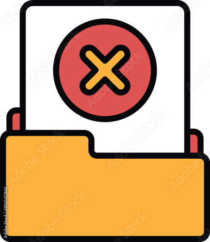 A folder with an X on it