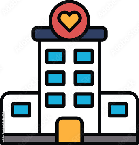 building with a heart on it