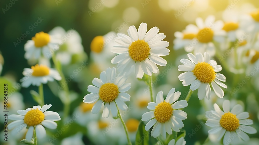 Tanacetum parthenium feverfew white yellow flowering plant Traditional medicinal daisy herb in summer garden : Generative AI Tanacetum parthenium feverfew white yellow flowering plant Traditional medicinal daisy herb in summer garden : Generative AI