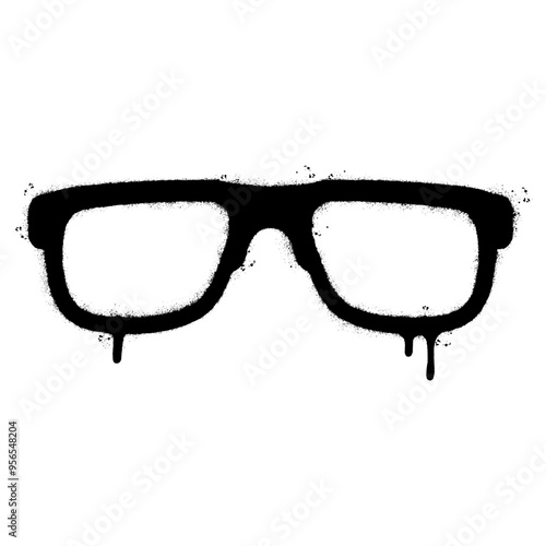 Spray Painted Graffiti Glasses icon isolated on white background.