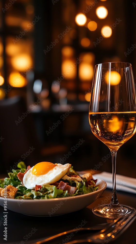 A delicate plate of Salade Lyonnaise A delicate plate of Salade Lyonnaise