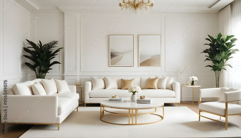 Fototapeta premium Photo interior modern design room 3d illustration