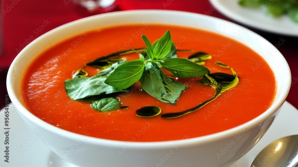 Gazpacho: A cold tomato-based soup from Andalusia, often enjoyed in summer. Gazpacho: A cold tomato-based soup from Andalusia, often enjoyed in summer.