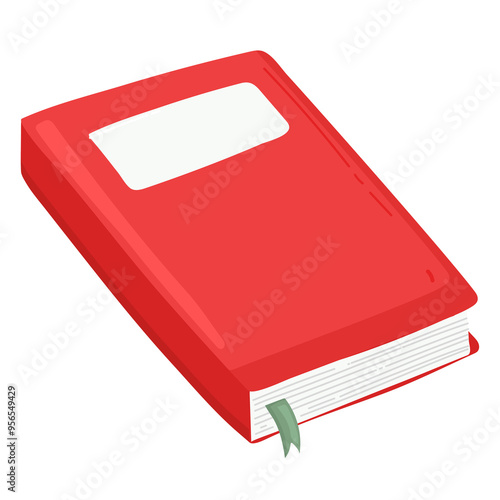 Red book png sticker, cute illustration, transparent background