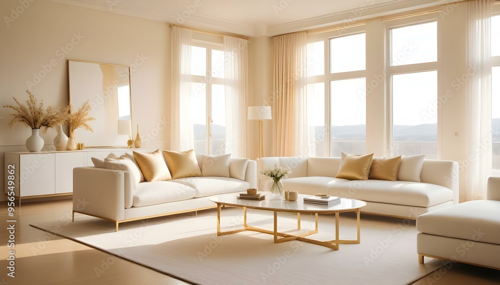 Fototapeta premium Photo interior modern design room 3d illustration