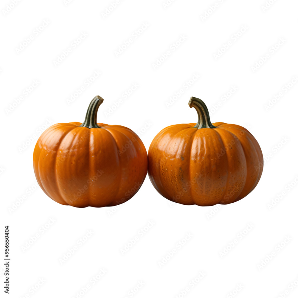 Two pumpkin isolated on a transparent background. Ai generative Two pumpkin isolated on a transparent background. Ai generative