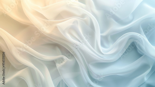 Soft pastel waves in creamy hues creating a smooth and elegant abstract visual composition.