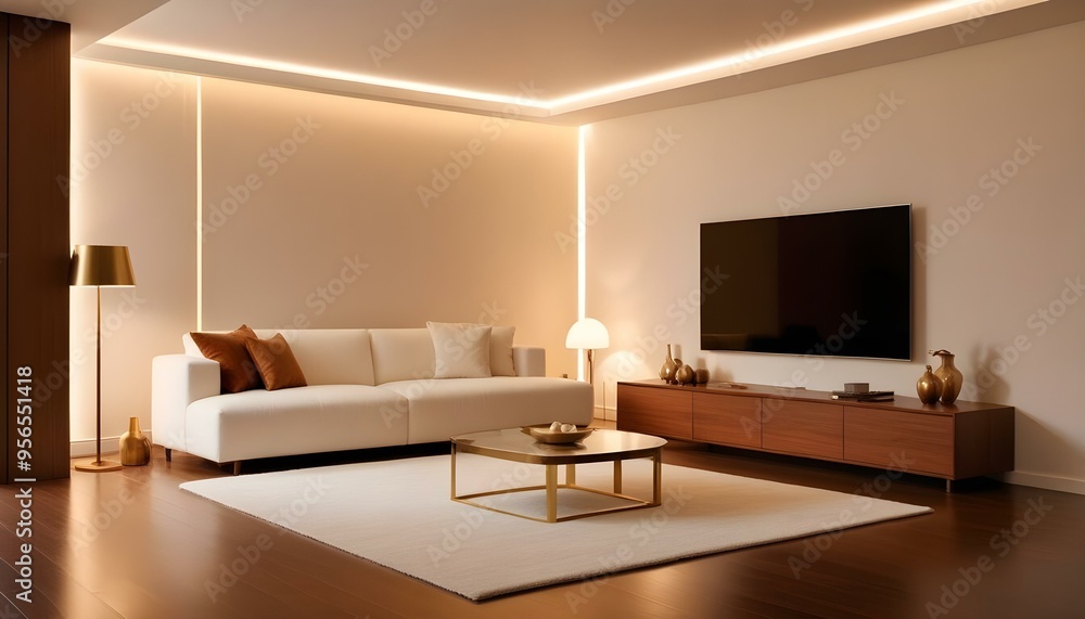 Photo interior modern design room 3d illustration Photo interior modern design room 3d illustration