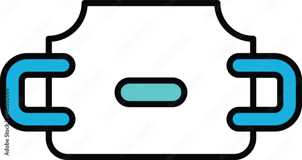 Illustration of a medical face mask in line art style. Illustration of a medical face mask in line art style.